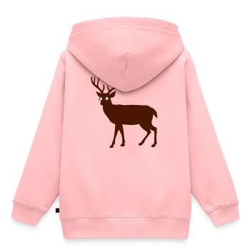 Rotwild Hirschbulle - Kinder Premium Organic Hoodie - Rosa - Hinten - AI Model Kid Female (0cm)