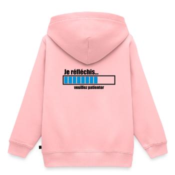 je réfléchis veuillez patienter - Sweat Premium à capuche enfant bio - rose - Dos - AI Model Kid Female (0cm)