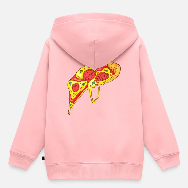 pizza - Sweat Premium à capuche enfant bio - rose