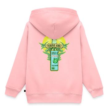 huile d’olive huile d’olive - Sweat Premium à capuche enfant bio - rose - Dos - AI Model Kid Female (0cm)