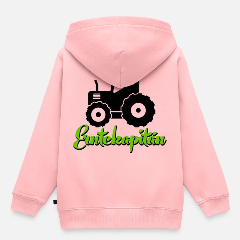 capitaine récolte - Sweat Premium à capuche enfant bio - rose
