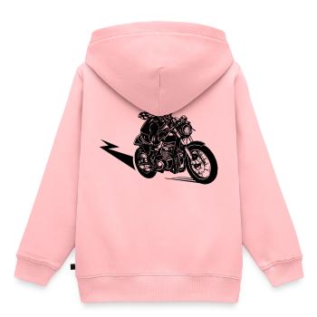 Motorrad Fahrer - Kinder Premium Organic Hoodie - Rosa - Hinten - AI Model Kid Female (0cm)