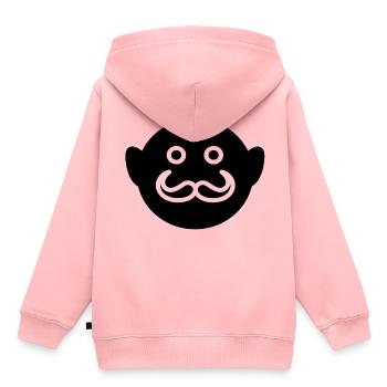Gesicht Schnurrbart - Kinder Premium Organic Hoodie - Rosa - Hinten - AI Model Kid Female (0cm)