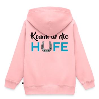 Komm in die Hufe - Kinder Premium Organic Hoodie - Rosa - Hinten - AI Model Kid Female (0cm)
