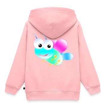 Papillon pastel - Sweat Premium à capuche enfant bio - rose - Dos - AI Model Kid Female (0cm)