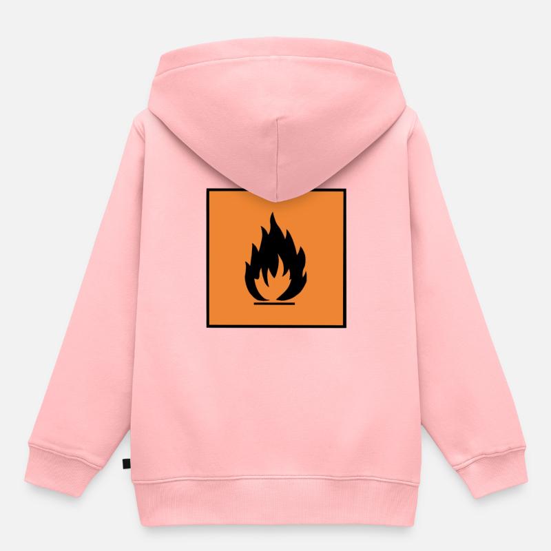 Inflammable - Sweat Premium à capuche enfant bio - rose