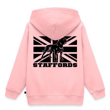 staffords flag3 - Sweat Premium à capuche enfant bio - rose - Dos - AI Model Kid Female (0cm)