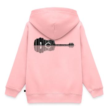Guitar City Reflection - Akustische Gitarre - Kinder Premium Organic Hoodie - Rosa - Hinten - AI Model Kid Female (0cm)