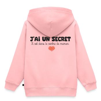 annonce naissance grossesse grandfere grandesoeur - Sweat Premium à capuche enfant bio - rose - Dos - AI Model Kid Female (0cm)