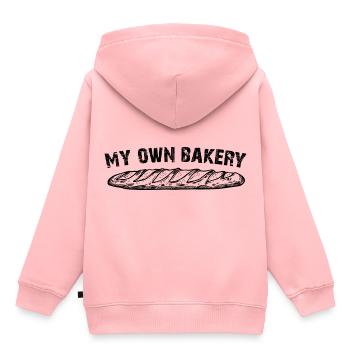 Ma propre boulangerie - faire cuire mon propre pain - Sweat Premium à capuche enfant bio - rose - Dos - AI Model Kid Female (0cm)