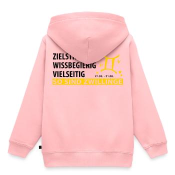 Sternzeichen Zwilling - Eigenschaften - Kinder Premium Organic Hoodie - Rosa - Hinten - AI Model Kid Female (0cm)