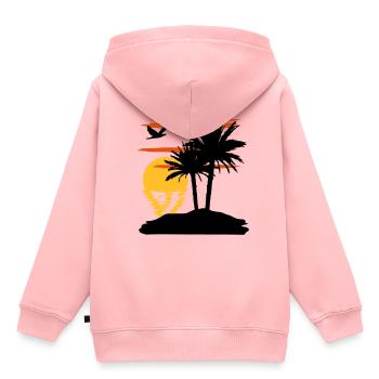 Sonnenuntergang - Sunset - Sweat Premium à capuche enfant bio - rose - Dos - AI Model Kid Female (0cm)