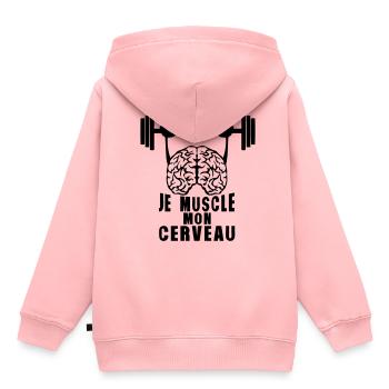 Gehirn Gehirn Gehirn Zitat haltere - Kinder Premium Organic Hoodie - Rosa - Hinten - AI Model Kid Female (0cm)