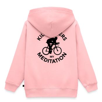 Rennrad Fahrradfahrer Triathlonrad - Kinder Premium Organic Hoodie - Rosa - Hinten - AI Model Kid Female (0cm)