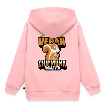 Streifenhörnchen - Kinder Premium Organic Hoodie - Rosa - Hinten - AI Model Kid Female (0cm)