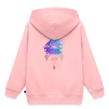 YOGA, Joga, Meditation, Geschenk, Geschenkidee - Kinder Premium Organic Hoodie - Rosa - Hinten - AI Model Kid Female (0cm)