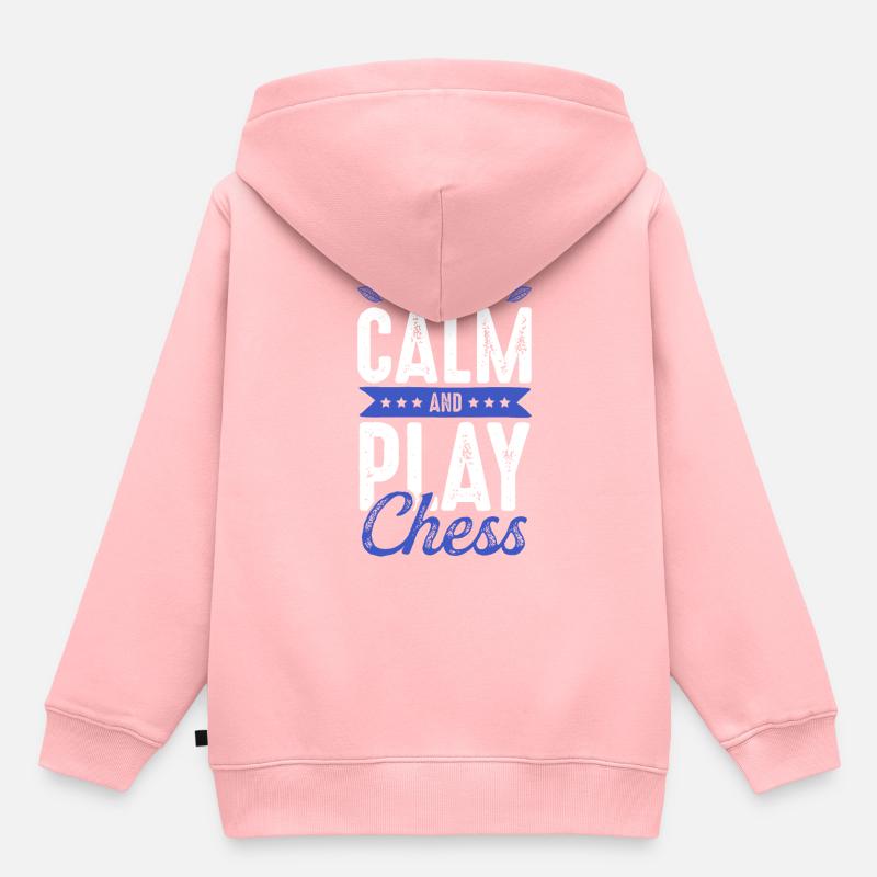 Keep Calm Schach Chess - Kinder Premium Organic Hoodie - Rosa