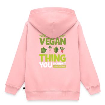 Vegan Veganer - Kinder Premium Organic Hoodie - Rosa - Hinten - AI Model Kid Female (0cm)