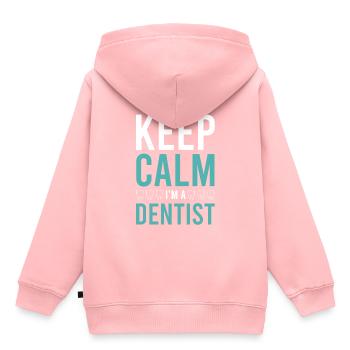 keep calm dentiste - Sweat Premium à capuche enfant bio - rose - Dos - AI Model Kid Female (0cm)