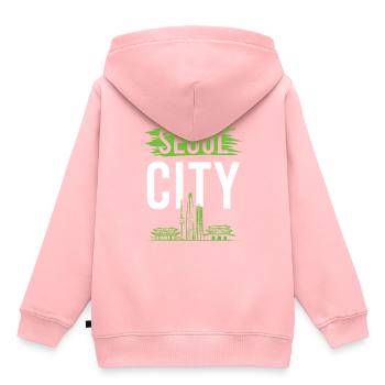corée du sud séoul - Sweat Premium à capuche enfant bio - rose - Dos - AI Model Kid Female (0cm)