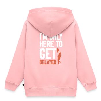 felsklettern klettern - Kinder Premium Organic Hoodie - Rosa - Hinten - AI Model Kid Female (0cm)