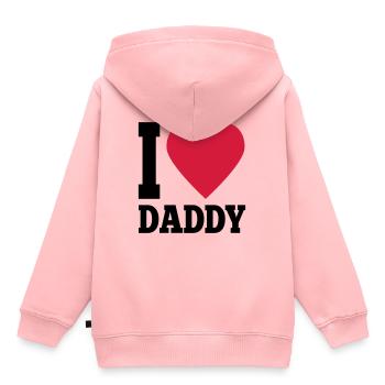 J'aime papa - Sweat Premium à capuche enfant bio - rose - Dos - AI Model Kid Female (0cm)
