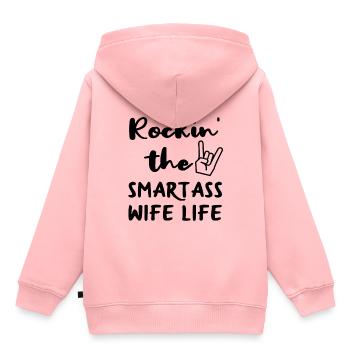 Ehefrau Hausfrau Geschenk - Kinder Premium Organic Hoodie - Rosa - Hinten - AI Model Kid Female (0cm)