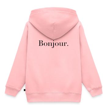 Bonjour - Sweat Premium à capuche enfant bio - rose - Dos - AI Model Kid Female (0cm)