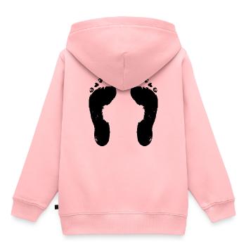 Fußabdruck - Kinder Premium Organic Hoodie - Rosa - Hinten - AI Model Kid Female (0cm)
