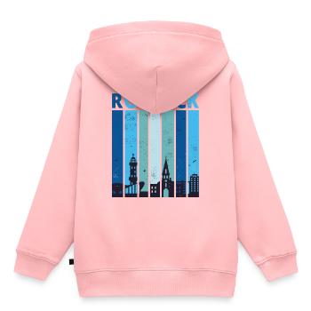 Rostock Rostocker Stadtsilhouette Geschenk - Kinder Premium Organic Hoodie - Rosa - Hinten - AI Model Kid Female (0cm)