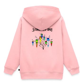 Schulanfang Einschulung Zuckertüten Baum - Kinder Premium Organic Hoodie - Rosa - Hinten - AI Model Kid Female (0cm)