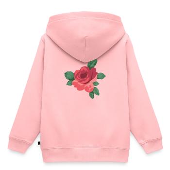 Rose - Sweat Premium à capuche enfant bio - rose - Dos - AI Model Kid Female (0cm)