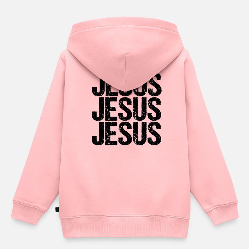 jésus jésus jésus - Sweat Premium à capuche enfant bio - rose