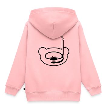 Lustiger Teddybär mit Taucherbrille und Schnorchel - Kinder Premium Organic Hoodie - Rosa - Hinten - AI Model Kid Female (0cm)