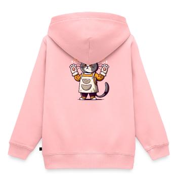 Koch - Kinder Premium Organic Hoodie - Rosa - Hinten - AI Model Kid Female (0cm)