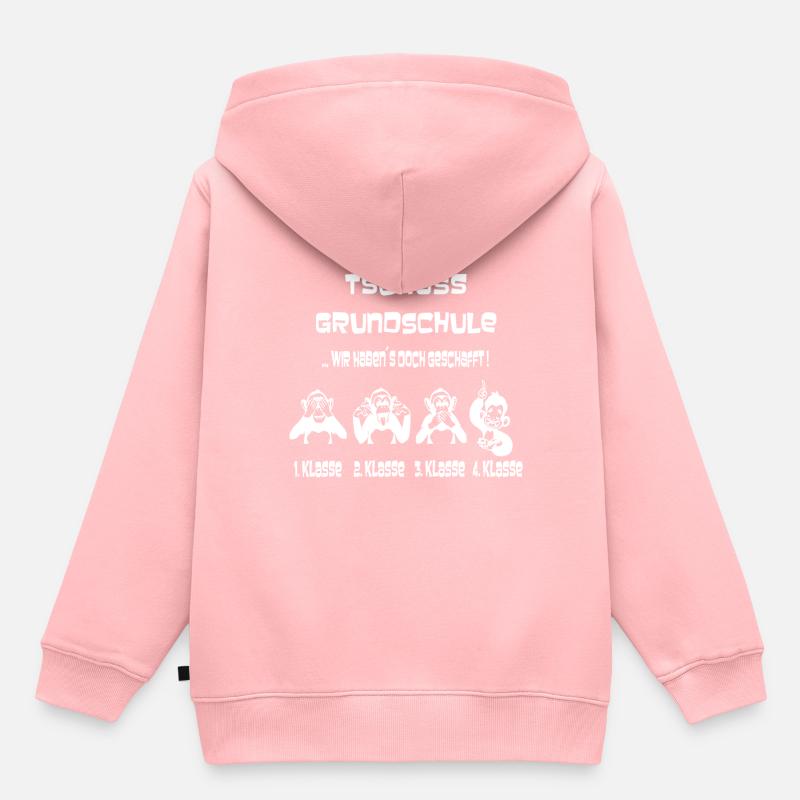 Bye école primaire noir 1-4 école primaire Fun - Sweat Premium à capuche enfant bio - rose