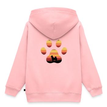 Hundepfote - Kinder Premium Organic Hoodie - Rosa - Hinten - AI Model Kid Female (0cm)
