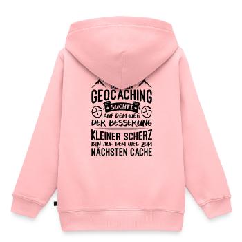 Geocaching Suchti Geocacher GPS Geocachen Cache - Kinder Premium Organic Hoodie - Rosa - Hinten - AI Model Kid Female (0cm)