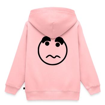 Emoji Skizze nervös schwarz - Kinder Premium Organic Hoodie - Rosa - Hinten - AI Model Kid Female (0cm)