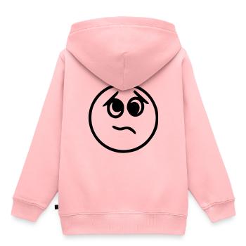 Emoji Skizze nervös schwarz - Kinder Premium Organic Hoodie - Rosa - Hinten - AI Model Kid Female (0cm)