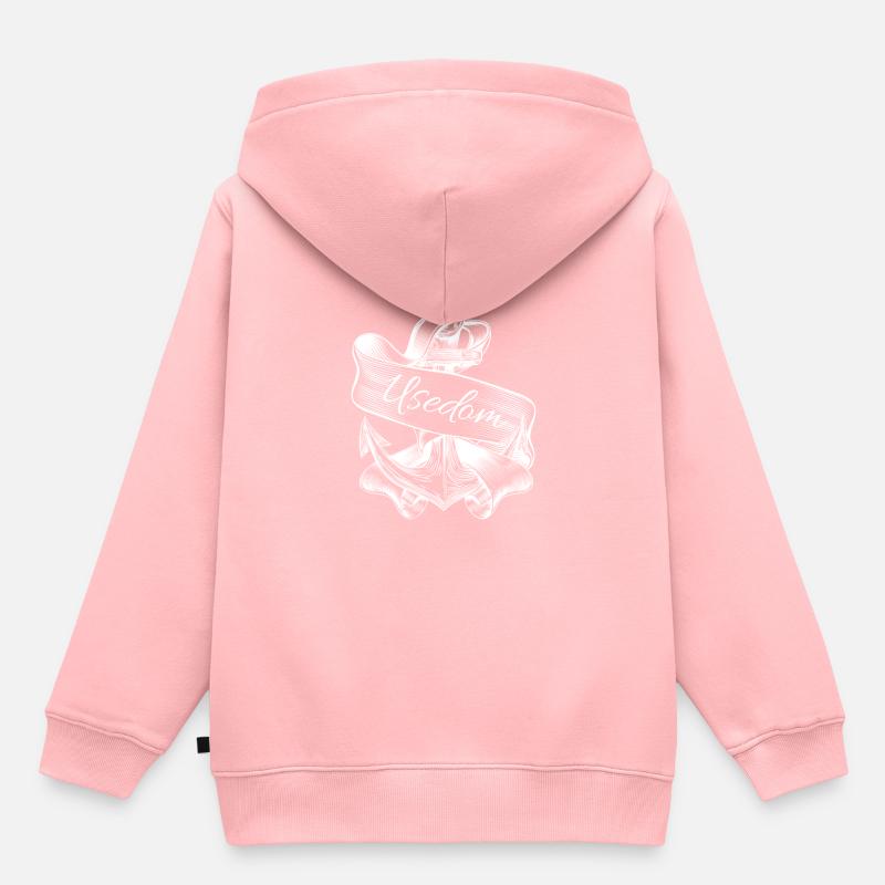 Usedom -Île d’Usedom-Baltique vacances - Sweat Premium à capuche enfant bio - rose