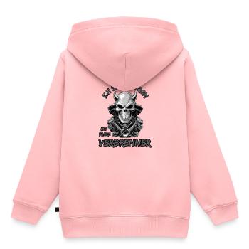 J’économise de l’électricité Je conduis des moteurs à combustion - Sweat Premium à capuche enfant bio - rose - Dos - AI Model Kid Female (0cm)