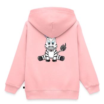 Bébé Zèbre - Sweat Premium à capuche enfant bio - rose - Dos - AI Model Kid Female (0cm)