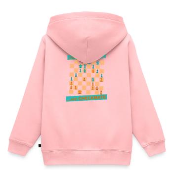 Le mouvement ORANGE ... et CHECKMATE - Canton - Sweat Premium à capuche enfant bio - rose - Dos - AI Model Kid Female (0cm)