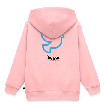 Peace - Kinder Premium Organic Hoodie - Rosa - Hinten - AI Model Kid Female (0cm)