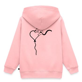 Maus Mäuschen auf Herz Luftballon - Kinder Premium Organic Hoodie - Rosa - Hinten - AI Model Kid Female (0cm)