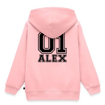 Alex - Name - Kids Premium Organic Hoodie - rose - Back - AI Model Kid Female (0cm)
