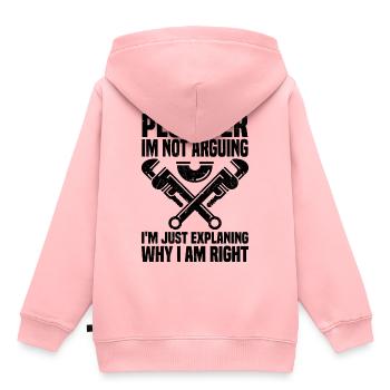 Klempner - Kinder Premium Organic Hoodie - Rosa - Hinten - AI Model Kid Female (0cm)