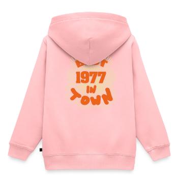Best in Town born in 1977 - Kinder Premium Organic Hoodie - Rosa - Hinten - AI Model Kid Female (0cm)