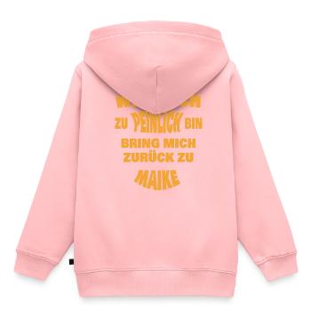 Zu peinlich zurück an Maike - Kinder Premium Organic Hoodie - Rosa - Hinten - AI Model Kid Female (0cm)